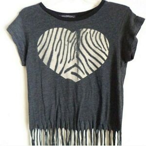 Wildfox gray Cropped Fringed Tees